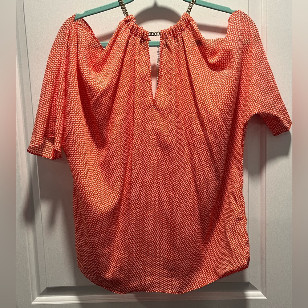 Michael Kors Women's Cold-Shoulder Top with Chain Detail - Size M
